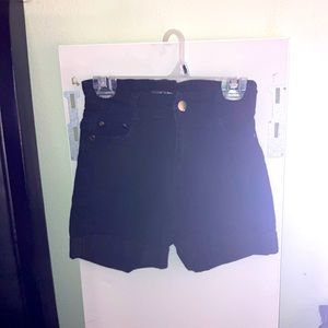 Jet black high waste shorts